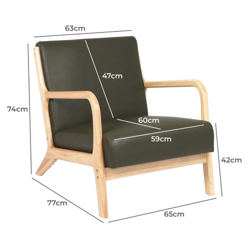 LIVING FUSION KAMDEN FAUX LEATHER ARMCHAIR