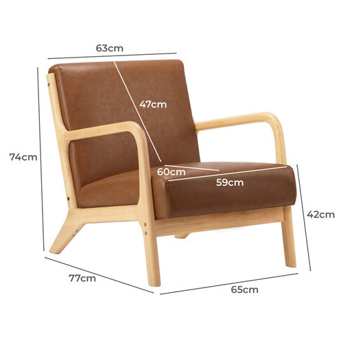 LIVING FUSION KAMDEN FAUX LEATHER ARMCHAIR