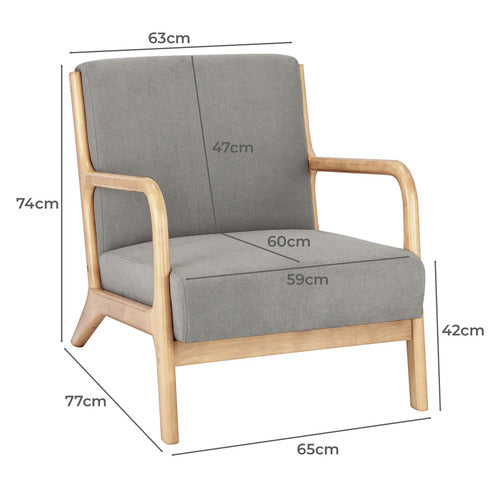 LIVING FUSION KAMDEN RUBBERWOOD ARMCHAIR
