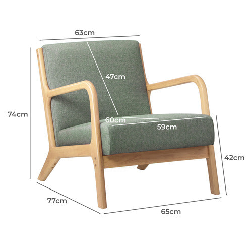 LIVING FUSION KAMDEN RUBBERWOOD ARMCHAIR