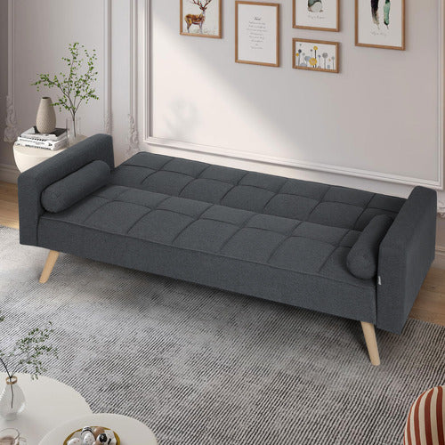 HAVEN COVE FURNITURE KASH 3 SEATER LINEN DOUBLE SOFA BED