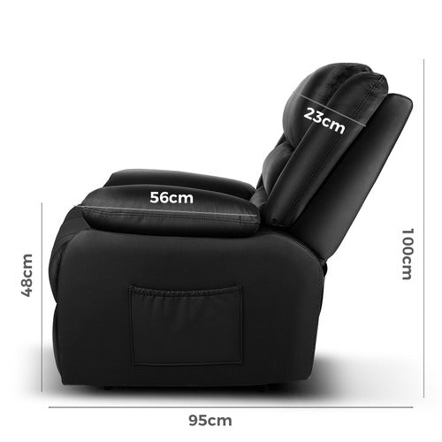 HOXTON ROOM KEHINDE FAUX LEATHER RECLINER ARMCHAIR