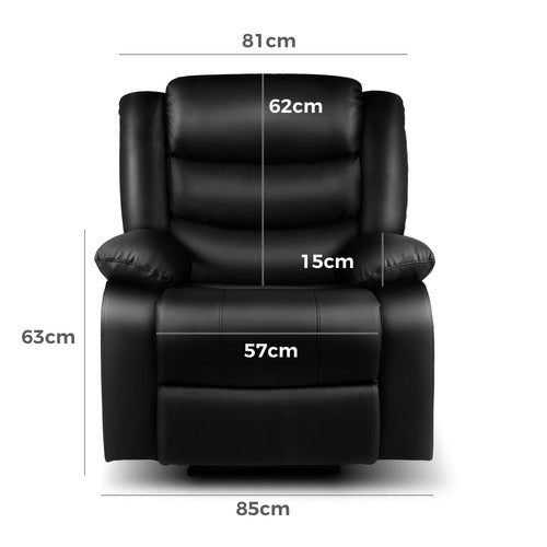 HOXTON ROOM KEHINDE FAUX LEATHER RECLINER ARMCHAIR