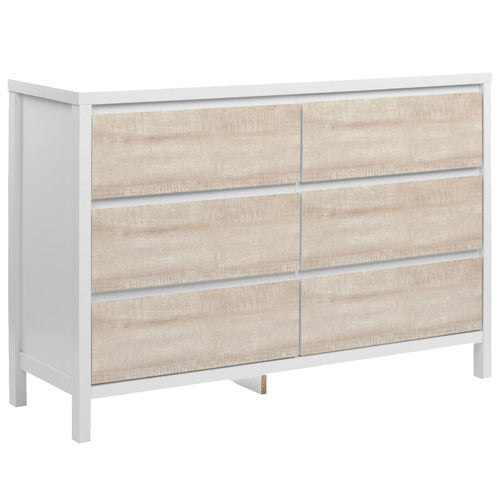 WHITEWASH KINGSCLIFF 6 DRAWER CHEST
