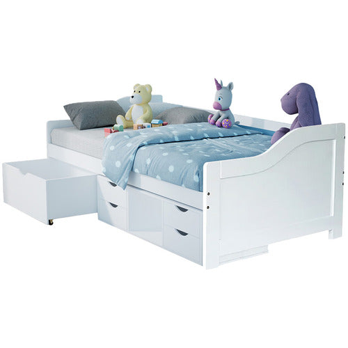MYTOPIA KINGSTON PINE WOOD SINGLE DAYBED WITH STORAGE