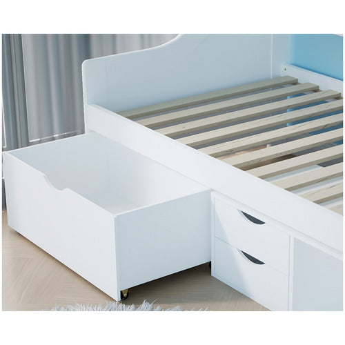 MYTOPIA KINGSTON PINE WOOD SINGLE DAYBED WITH STORAGE