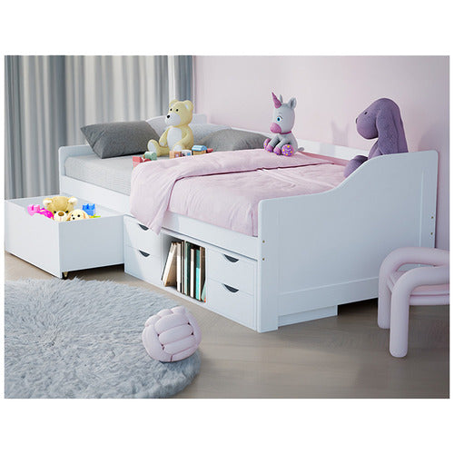 MYTOPIA KINGSTON PINE WOOD SINGLE DAYBED WITH STORAGE