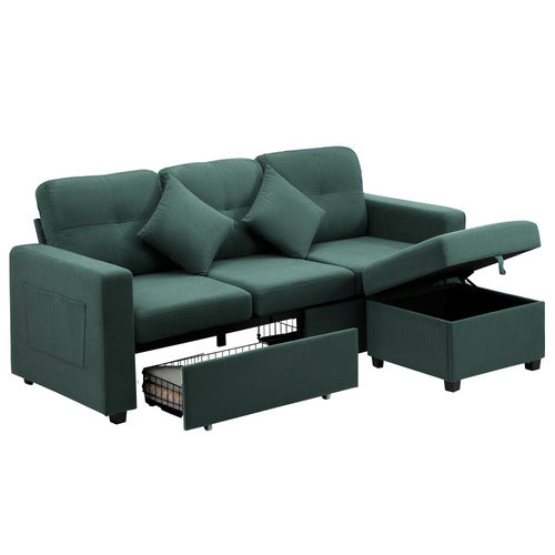 LIVING FUSION KIVA 3 SEATER SOFA & OTTOMAN SET