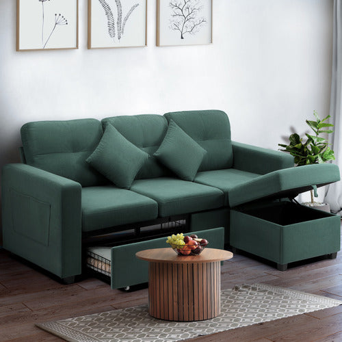 LIVING FUSION KIVA 3 SEATER SOFA & OTTOMAN SET