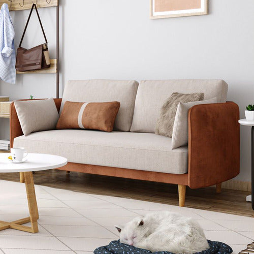 MODERN COLLECTIVE KREMER 3 SEATER LINEN-BLEND SOFA