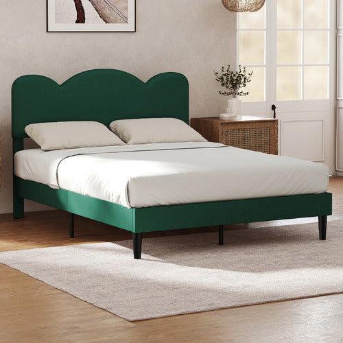 OAKLEIGH HOME GREEN KYLER UPHOLSTERED QUEEN BED FRAME