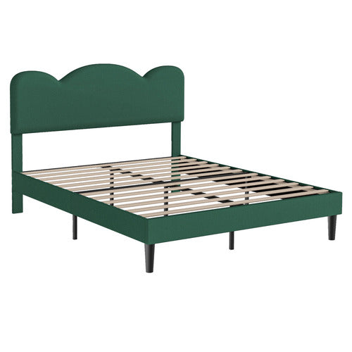OAKLEIGH HOME GREEN KYLER UPHOLSTERED QUEEN BED FRAME