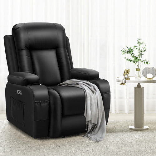HOXTON ROOM KYRON PU LEATHER RECLINER ARMCHAIR