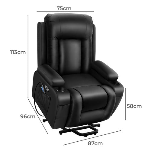HOXTON ROOM KYRON PU LEATHER RECLINER ARMCHAIR