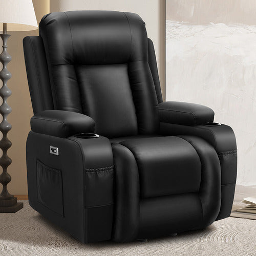 HOXTON ROOM KYRON PU LEATHER RECLINER ARMCHAIR