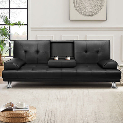 HOXTON ROOM KYRYLO 2 SEATER SINGLE FAUX LEATHER SOFA BED