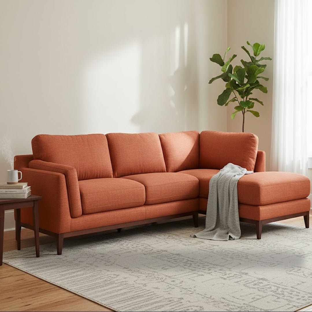LAURIE CORNER RHF CHAISE RUST