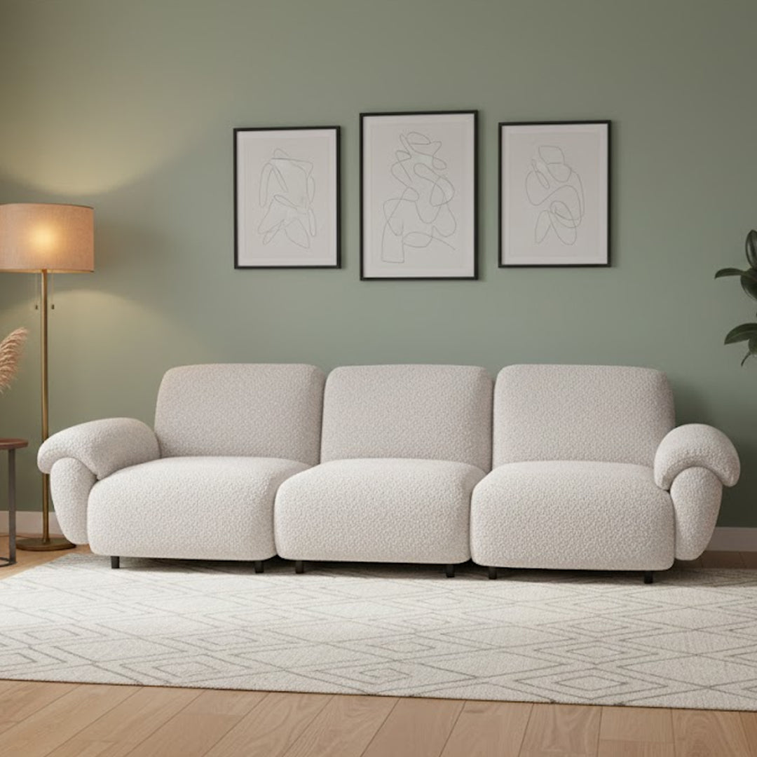 LAVINIA FABRIC 3.5 SEATER SOFA NATURAL