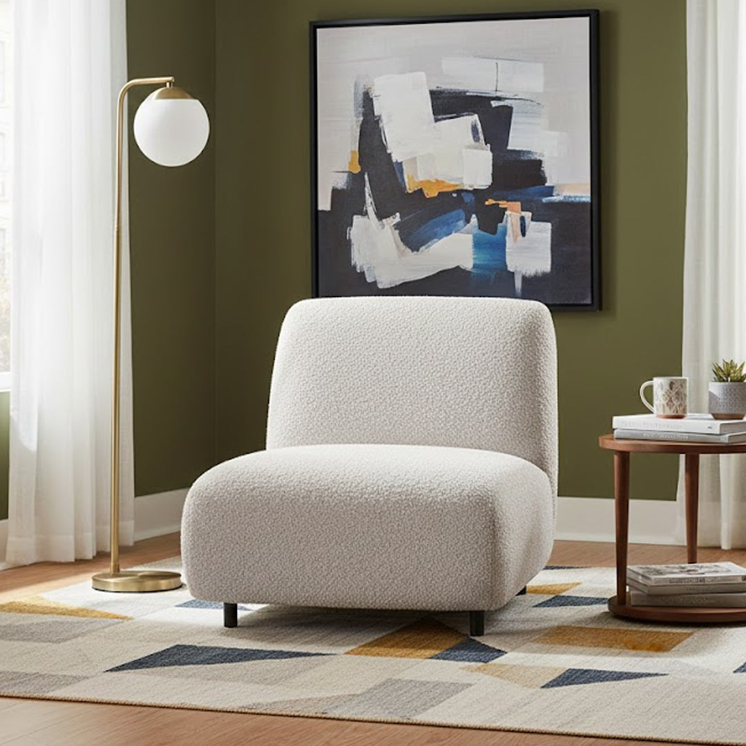 LAVINIA FABRIC ARMLESS CHAIR NATURAL