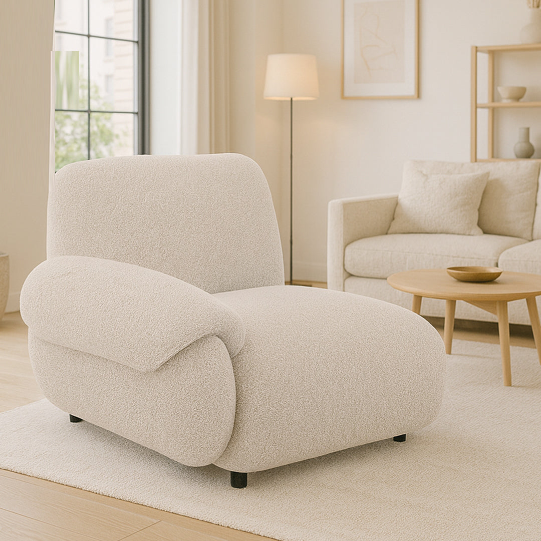 LAVINIA FABRIC LEFT-FACING ARM CHAIR NATURAL