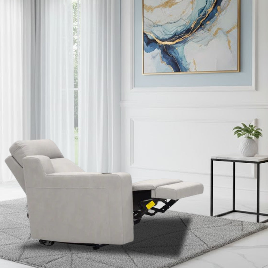 LEANDRO LHF ARM CHAIR WITH DUAL MOTOR RECLINER LIGHT GREY