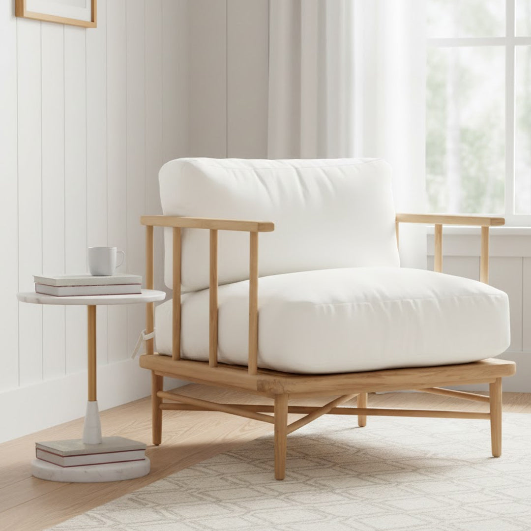LILA INTERIORS WHITE & NATURAL OCEA ARMCHAIR