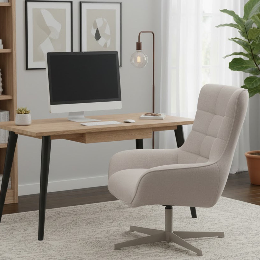 LINEA FURNITURE LOWELL CHENILLE SWIVEL ARMCHAIR