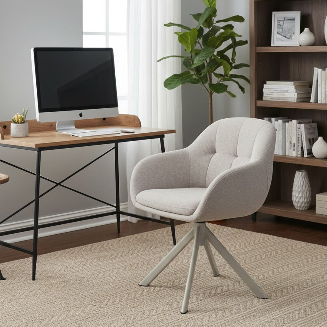 LINEA FURNITURE MERIDEN CHENILLE SWIVEL ARMCHAIR