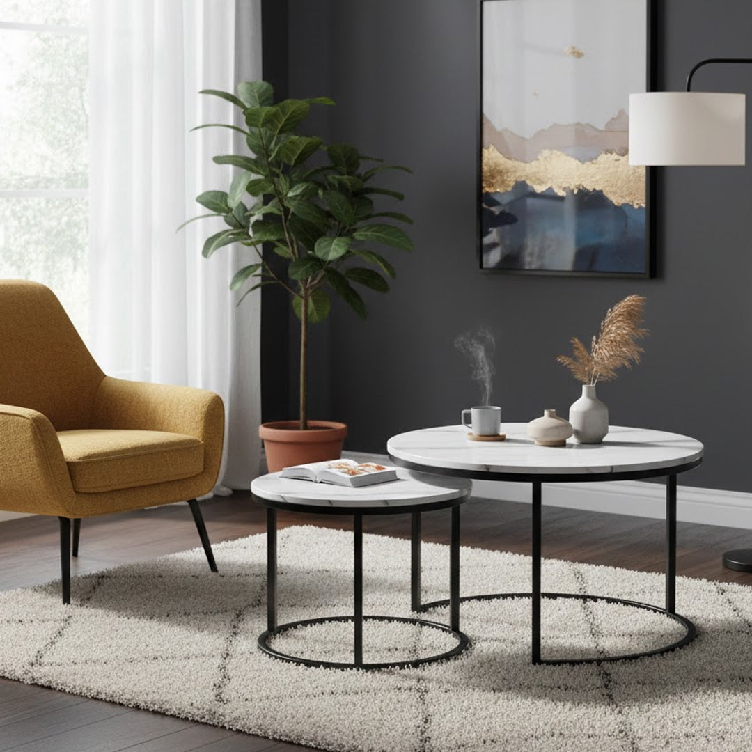 LIVING FUSION 2 PIECE HEIDI NESTING COFFEE TABLE SET