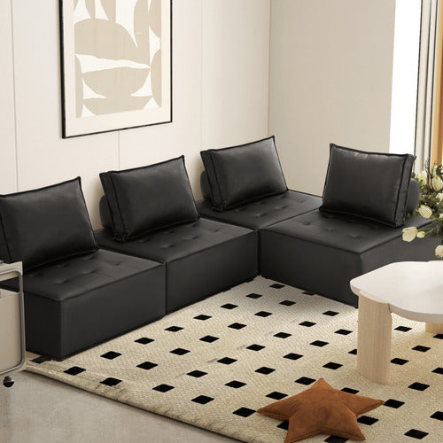 LIVING FUSION VALERI ARMLESS LOUNGE CHAIRS (SET OF 4)