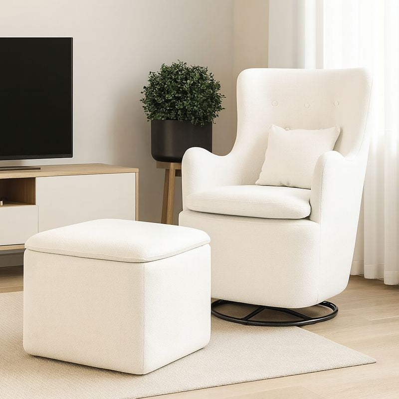 LOVE N CARE 2 PIECE CLOUD LUSH AMCHAIR & OTTOMAN SET