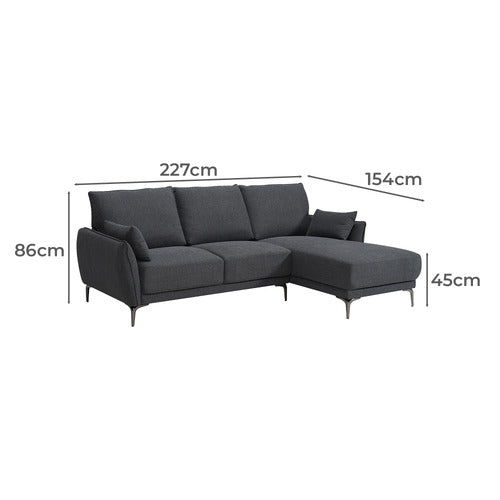 LEGACY FURNITURE LACIE 3 SEATER UPHOLSTERED SOFA WITH CHAISE