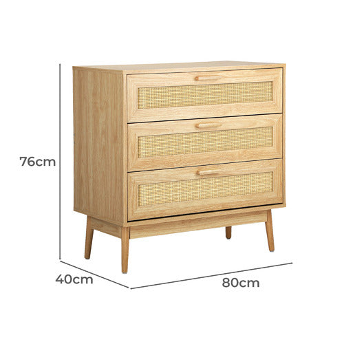 LIVING FUSION HOLLY 3 DRAWER RATTAN CHEST