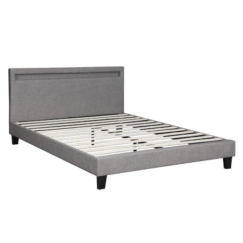 LIVING FUSION LAMBEAU UPHOLSTERED BED FRAME WITH LED