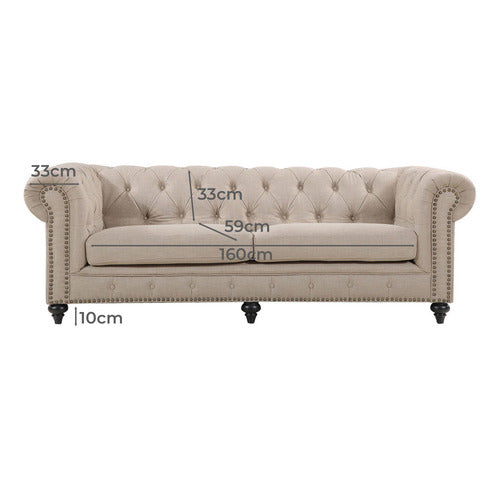 BY DESIGNS LANDON 3 SEATER CHESTERFIELD SOFA