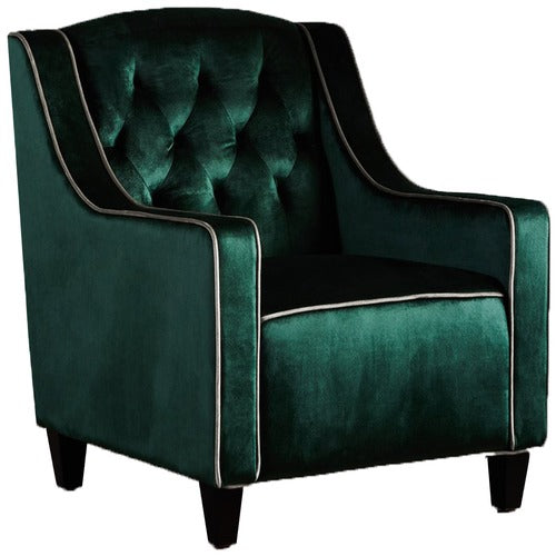 FURNITURE MARKET LARA TUFTED NEW VELVET ARMCHAIR