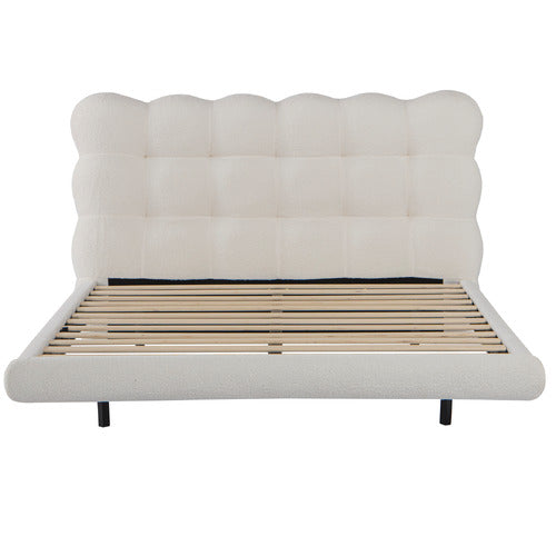 AROYA HOME LAURA SHERPA FLOATING BED WITH LED