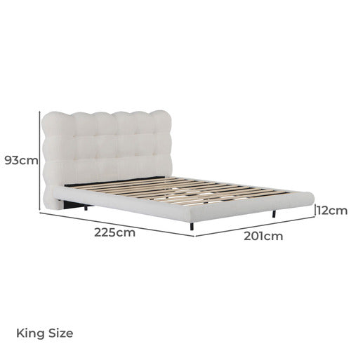 AROYA HOME LAURA SHERPA FLOATING BED WITH LED