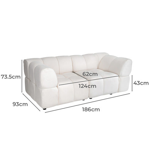 EVER DREAMING LIVING LEIA 2 SEATER BOUCLE MODULAR SOFA