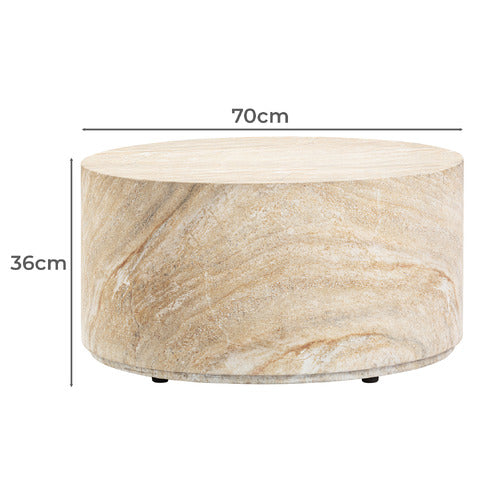 LENNOX TRAVERTINE-LOOK OUTDOOR COFFEE TABLE