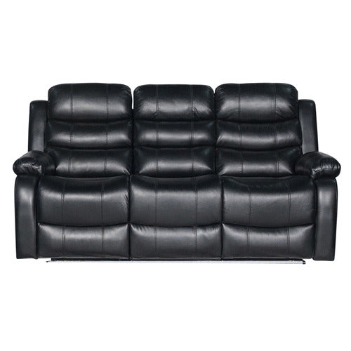 SOUTHERN STYLERS WILBUR 3 SEATER FAUX LEATHER RECLINER SOFA