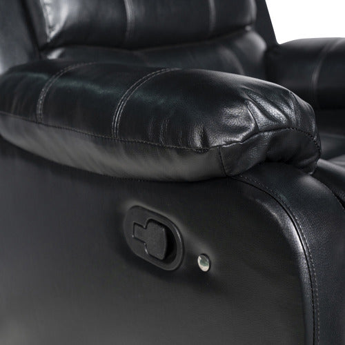 SOUTHERN STYLERS WILBUR 3 SEATER FAUX LEATHER RECLINER SOFA