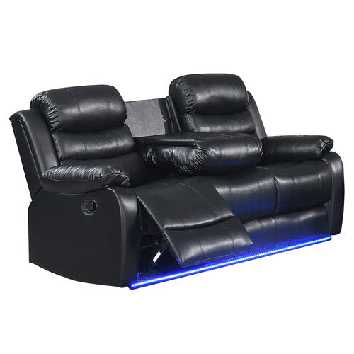 SOUTHERN STYLERS WILBUR 3 SEATER FAUX LEATHER RECLINER SOFA