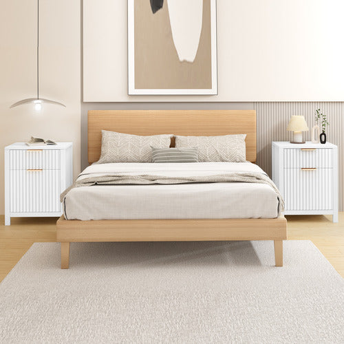 HOXTON ROOM LESTAT 2 DRAWER BEDSIDE TABLE