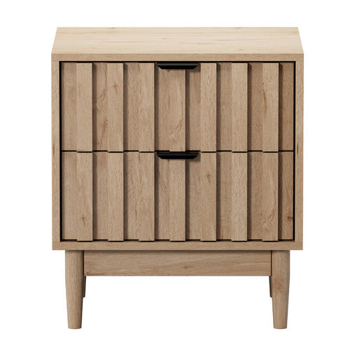 LIVING FUSION ADRIAN 2 DRAWER BEDSIDE TABLE