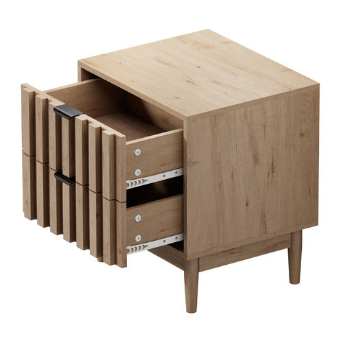 LIVING FUSION ADRIAN 2 DRAWER BEDSIDE TABLE