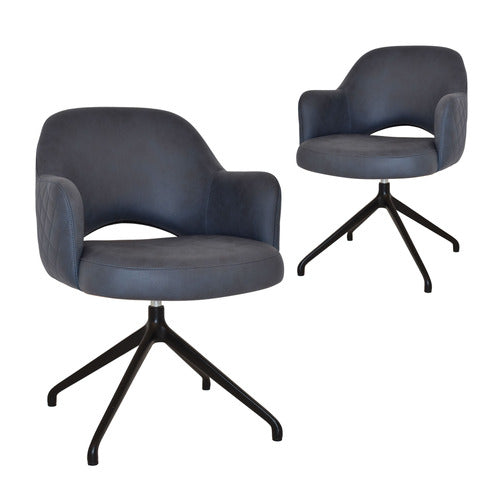 BRIGHT SIDE FURNITURE LEX UPHOLSTERED TRESTLE ARMCHAIRS (SET OF 2)