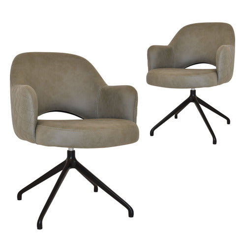 BRIGHT SIDE FURNITURE LEX UPHOLSTERED TRESTLE ARMCHAIRS (SET OF 2)