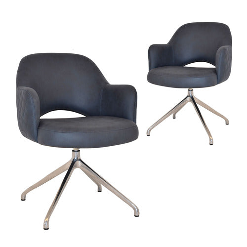 BRIGHT SIDE FURNITURE LEX UPHOLSTERED TRESTLE ARMCHAIRS (SET OF 2)