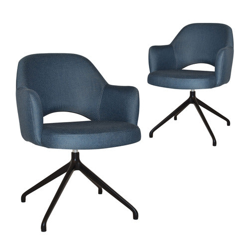 BRIGHT SIDE FURNITURE LEX COTTON-BLEND TRESTLE ARMCHAIRS (SET OF 2)